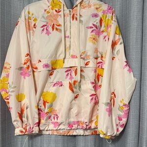 Floral Hooded Windbreaker Jacket